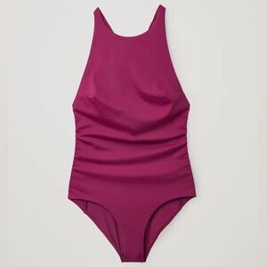 COS Swimsuit With Cross-Over Back in Purple US6